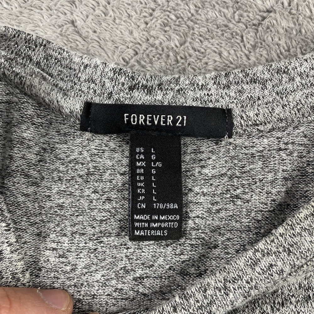 Forever 21 Tunic Dress Womens Large Gray 3/4‎ Sleeve - Picture 10 of 16